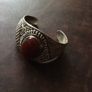 ❤️Vintage Sterling SilverCarnelian Bracelet EUC